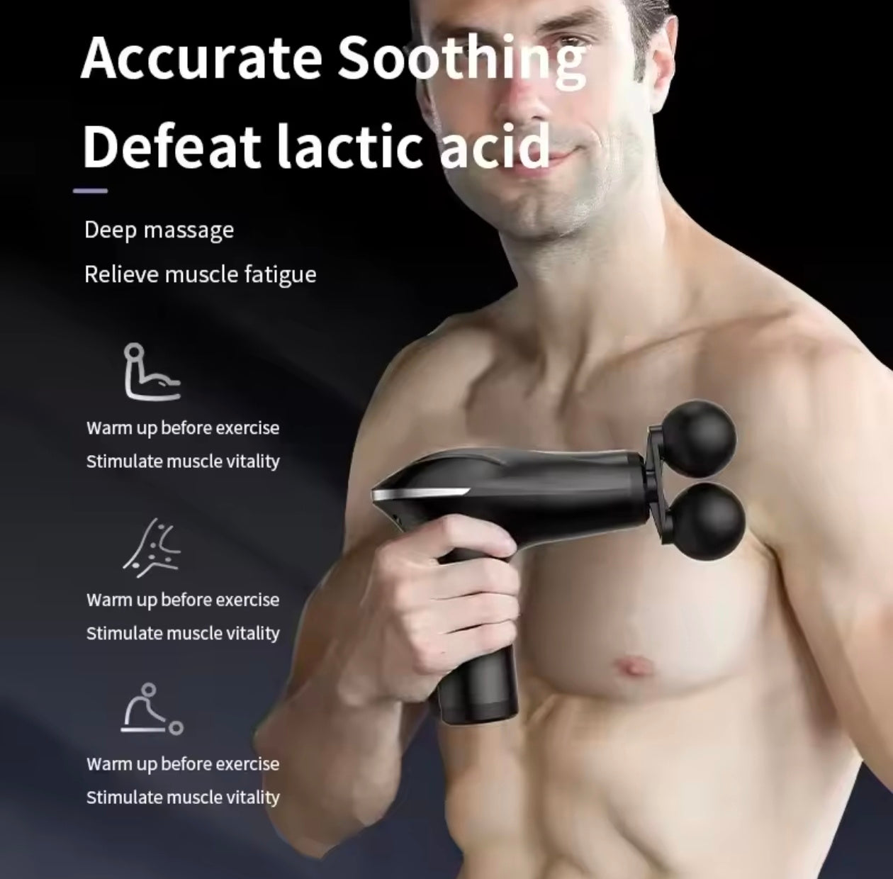 Double Head Massage Gun high powered Rechargeable Massager