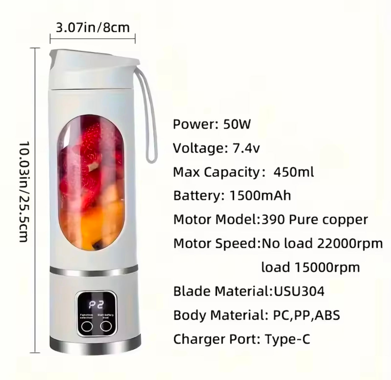 Wireless Portable Juicing Fruit Vegetable Blender