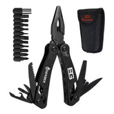 Multifunctional Stainless Steel Blackened Pliers Outdoor Mini Folding Telescopic Combination Knife Pliers Field Emergency Tool