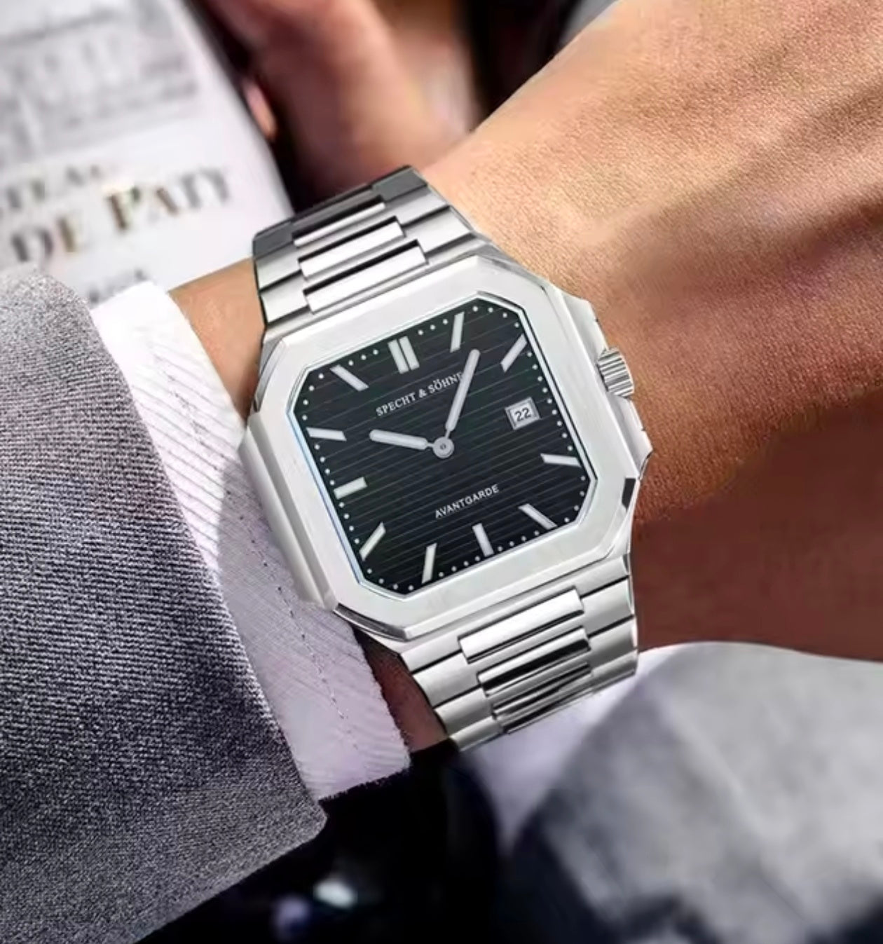 POWER Ultrathin Cubic Watch Quartz Wristwatch Luminous Waterproof