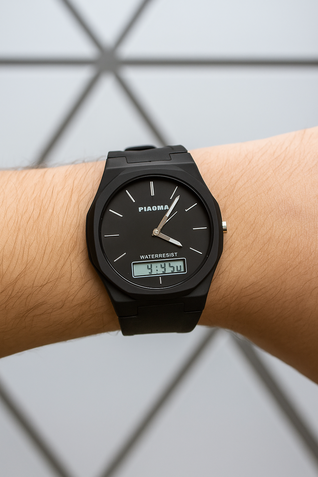 Double Time Pioma Matt Black Wrist watch