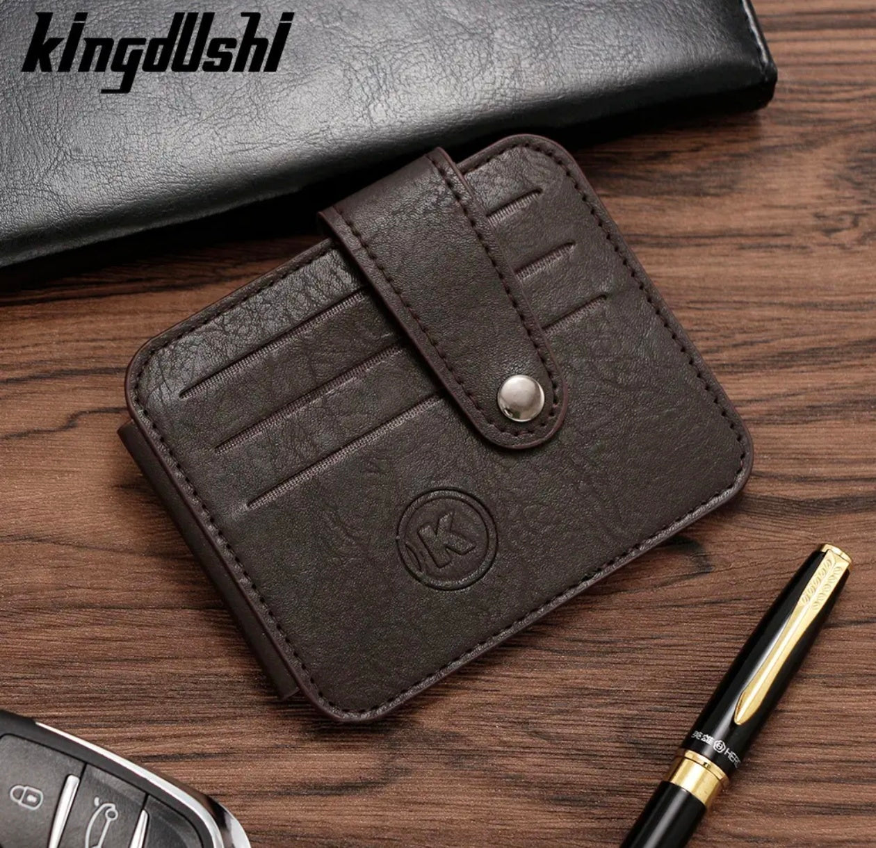 Baellery Ultra-thin Coin Purse Mini PU Leather Card Holder & Wallet