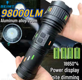 98000LM 10000MAH Powerful 100W Flashlight Portable Torch Outdoor Long Distances