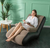 Folding Inflatable Sofa with Armrests Thickened PVC Soft Lazy Sofa Bed
