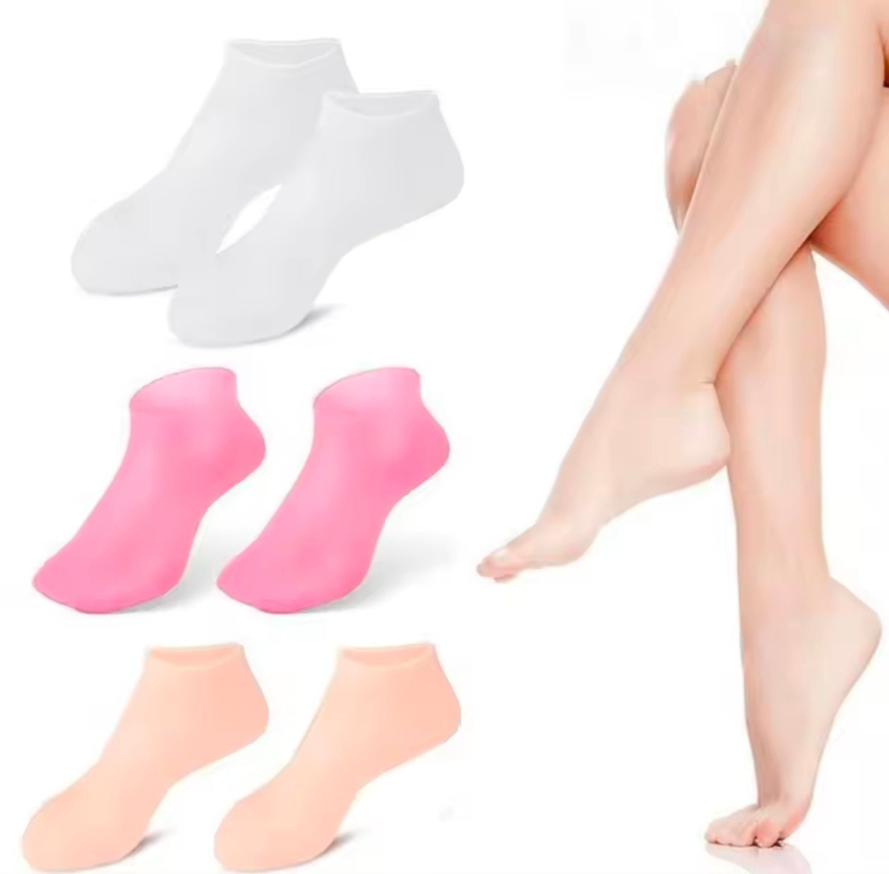 Spa Massage Silicone Moisturizing Foot Socks Remove Dead Skin Anti Cracking Anti-drying Foot Care Socks Reusable Pain Relief