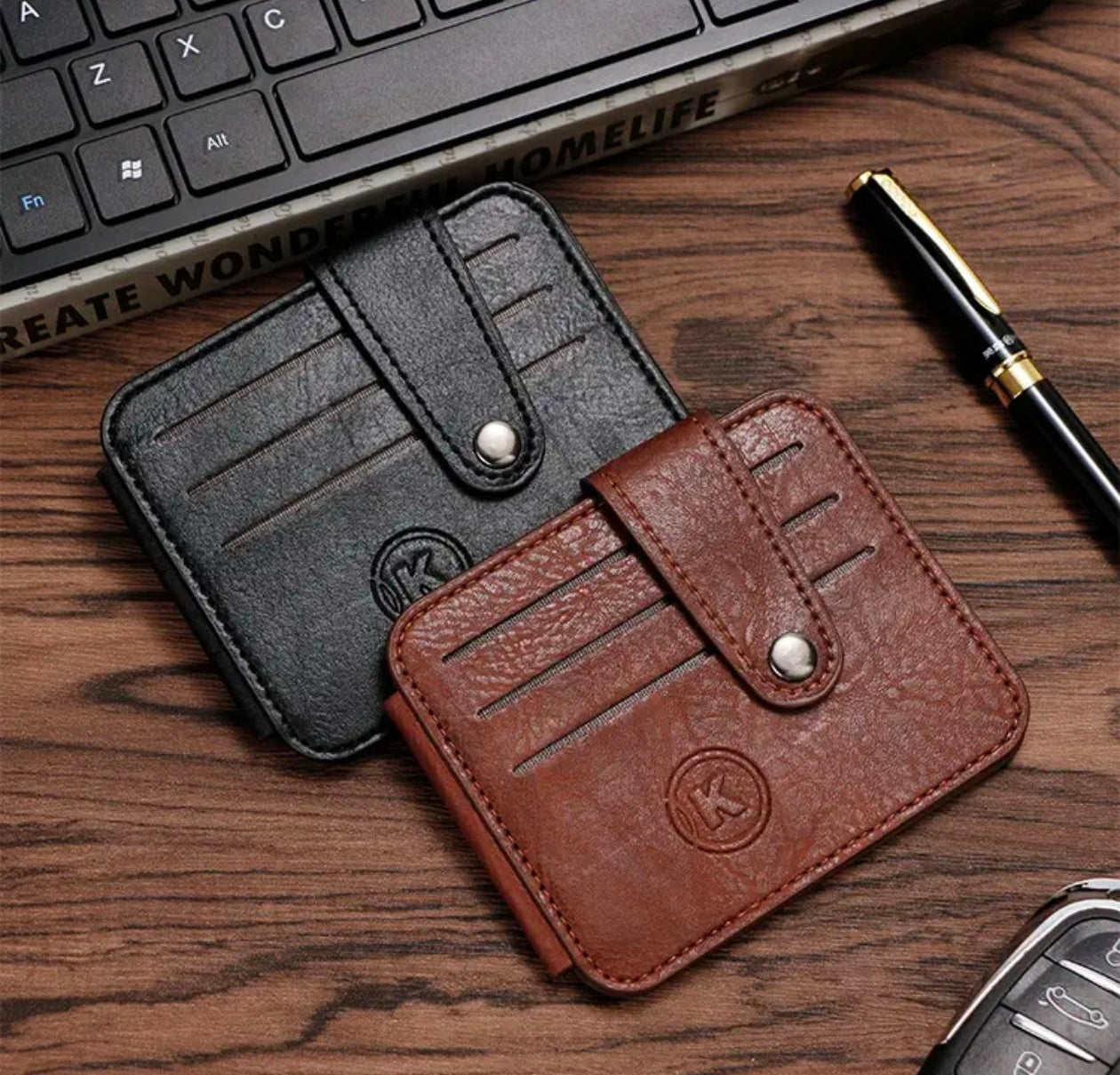 Baellery Ultra-thin Coin Purse Mini PU Leather Card Holder & Wallet