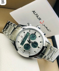 Muslim Alfajar Dual Time Stainless steel Watch