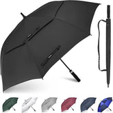 Double golf umbrella with full fiber long handle