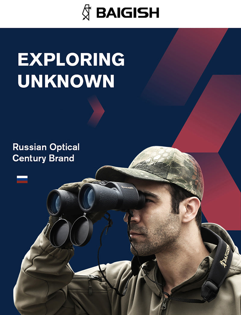 Russian Telescope 20X50 High-definition Low Light Level Night Vision Binoculars Anti-skid Binoculars With Compass