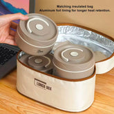 4Pcs Insulated Lunch Container 304 Stainless Steel Leakproof Portable