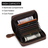 KAVIS 100% Genuine Leather Multi Card Slot Wallet