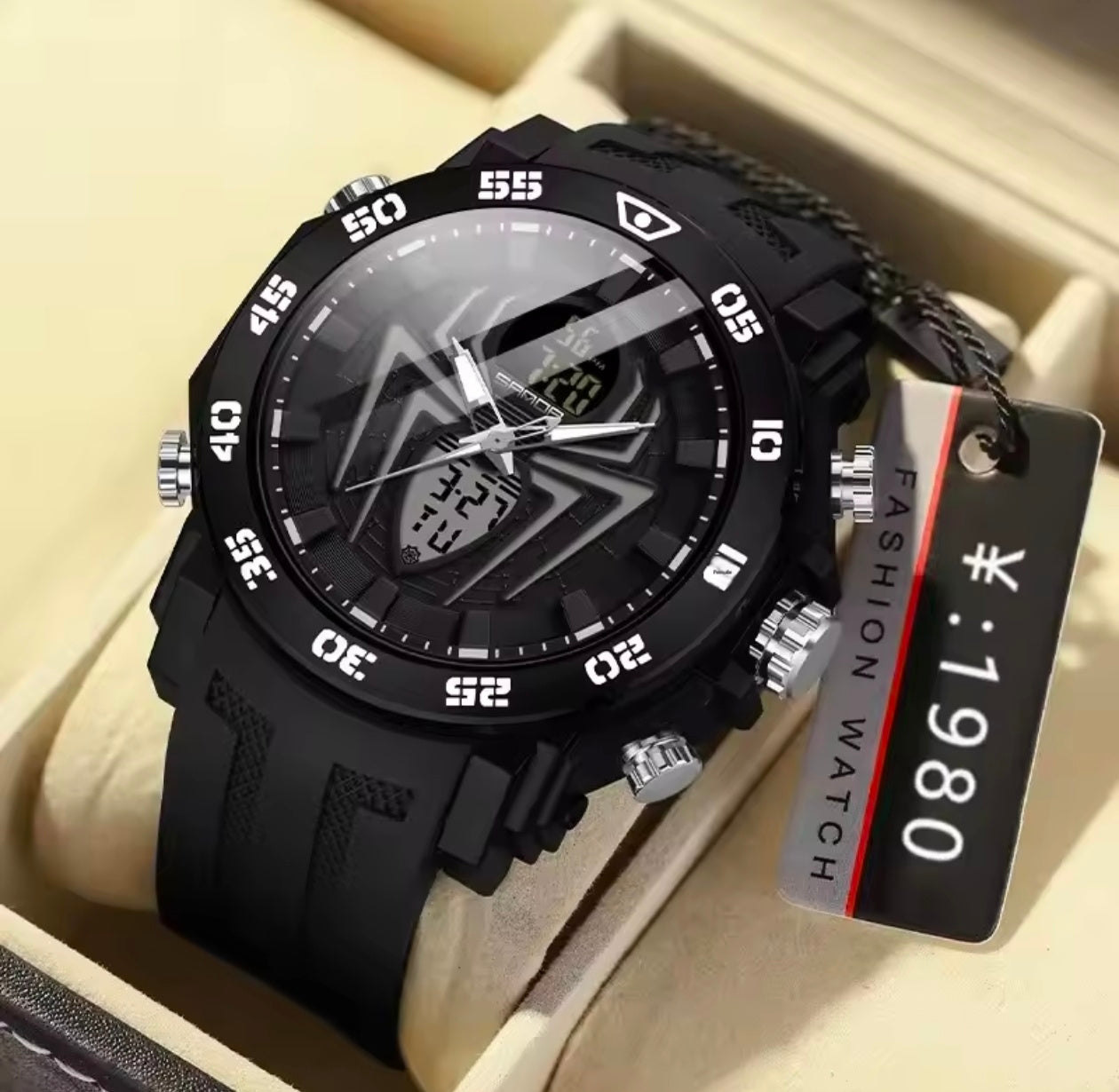 Sanda Spider Military Dual Time Sports Watch Waterproof