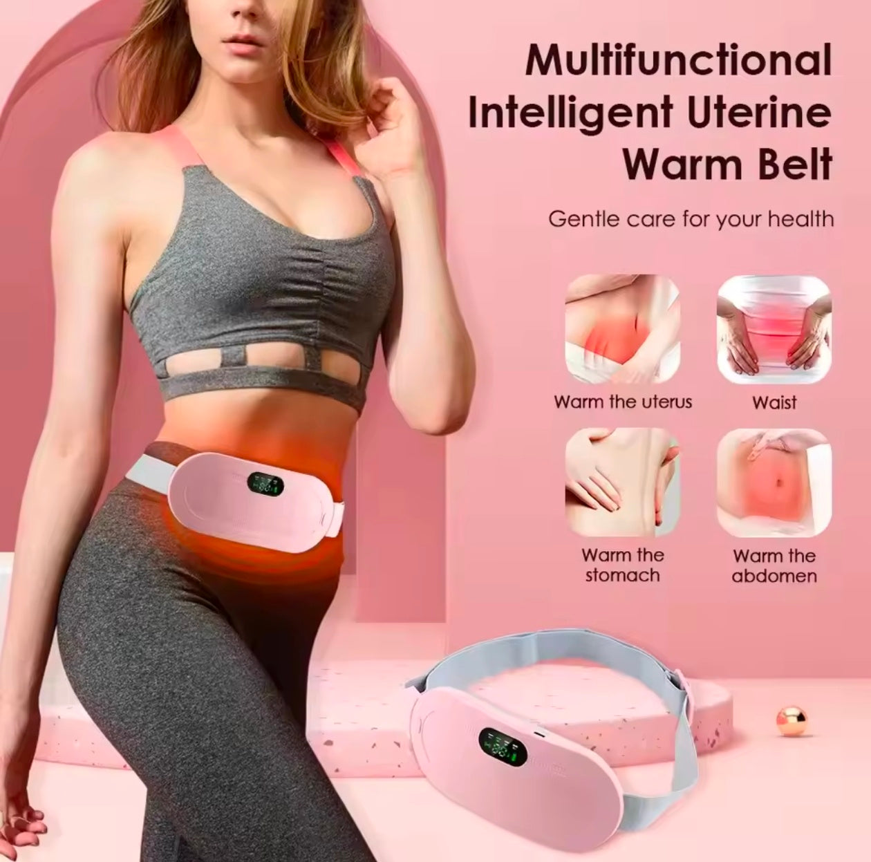 Heating Pad for Period Cramps & Vibration sliming Massage Warm Belt