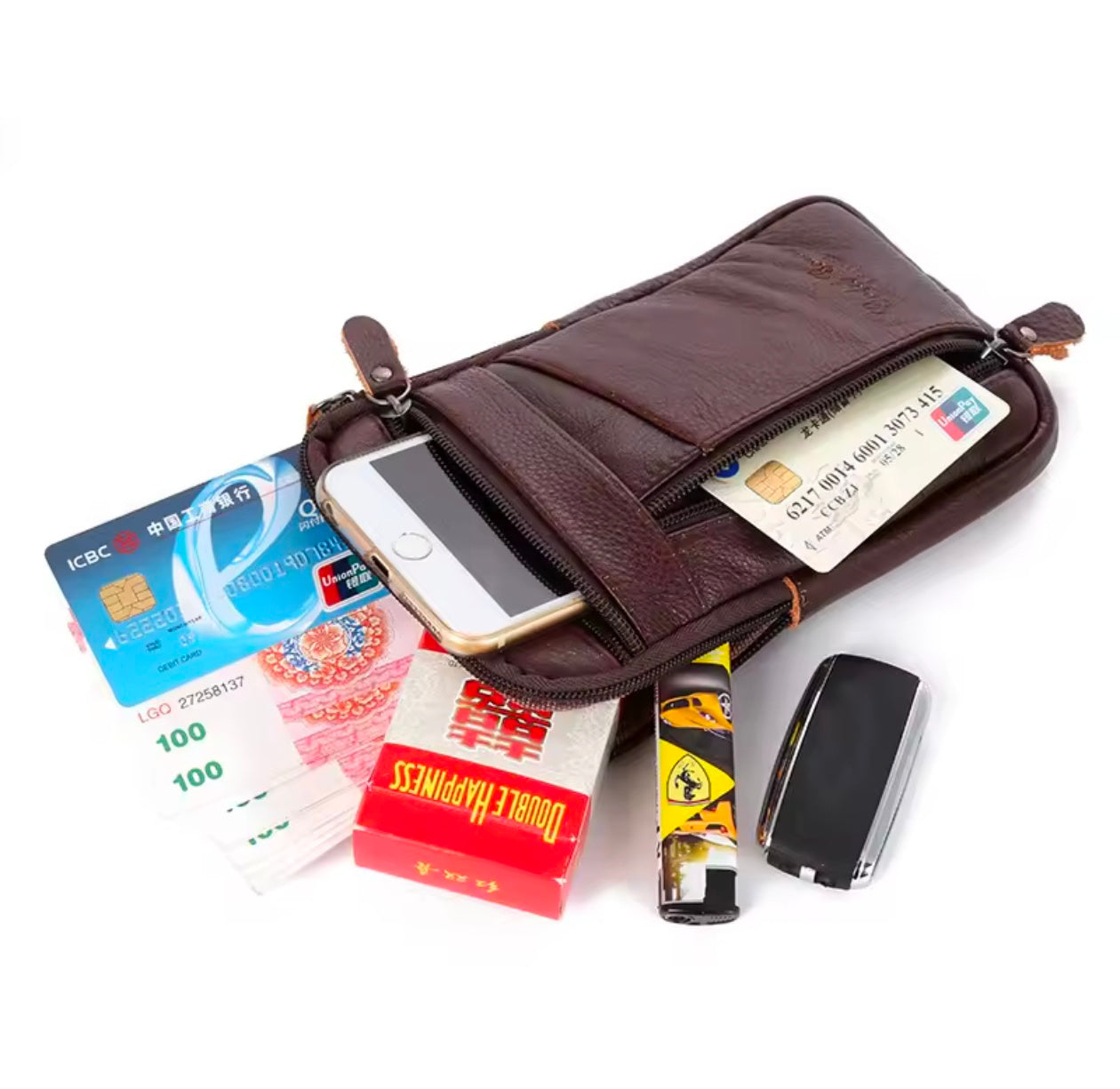 LEATHER Vintage Belt Crossbody Fanny bag
