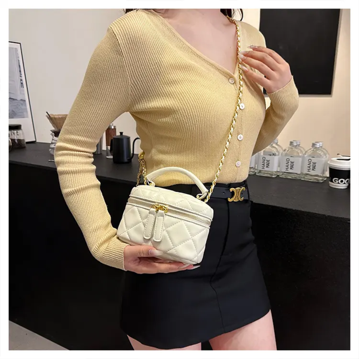 Women's Crossbody Bag with Zipper & Comfortable Handle for Daily Use