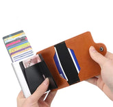 RFID Aluminium Pu Leather Card Holder Wallet