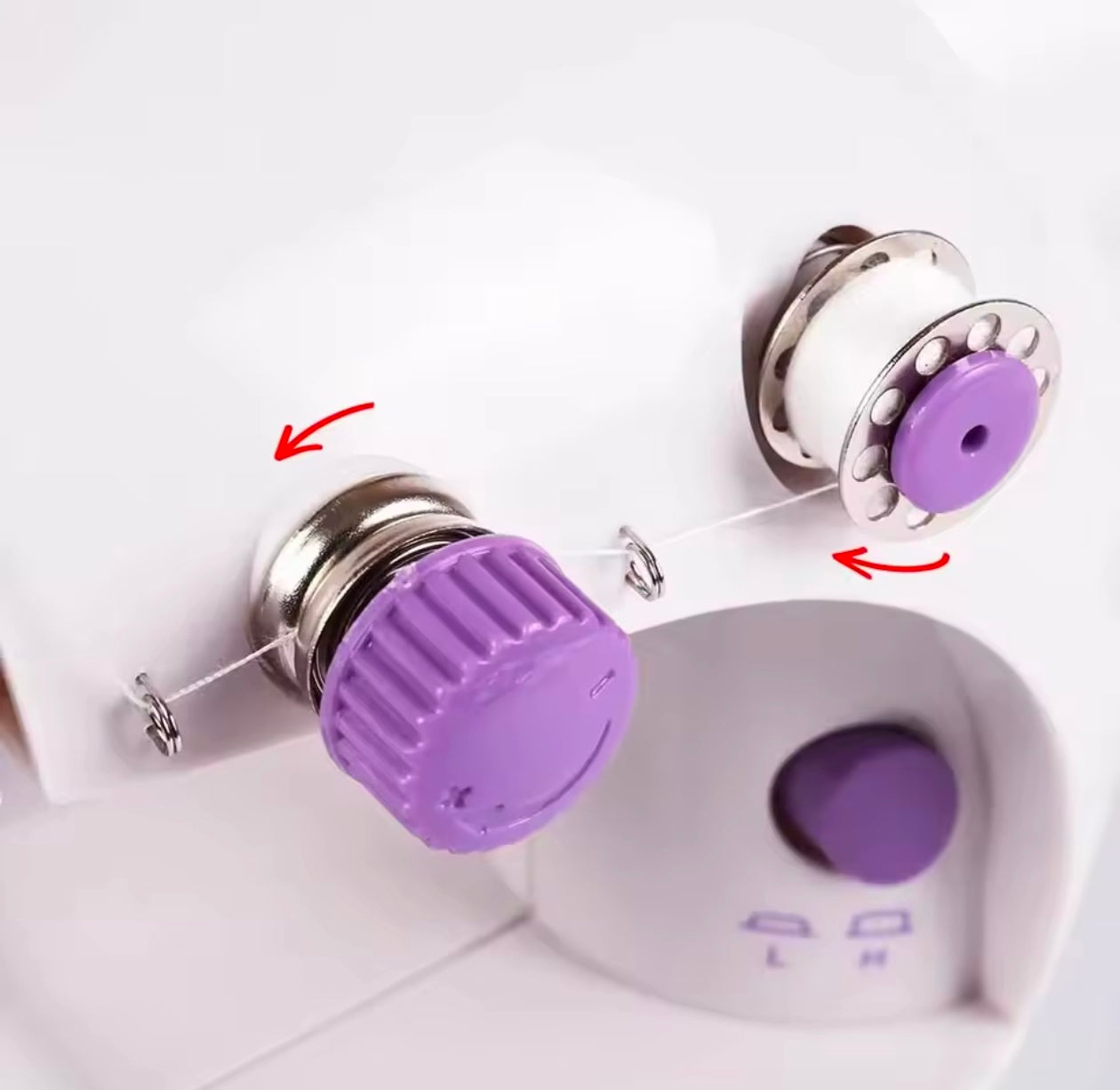 Mini Electric Double-Speed Sewing Machine with Night Light Foot Pedal Portable Home Starter Kit for Beginners
