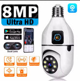 CCTV PTZ WiFi Dual Lens Screen E27 Bulb Camera