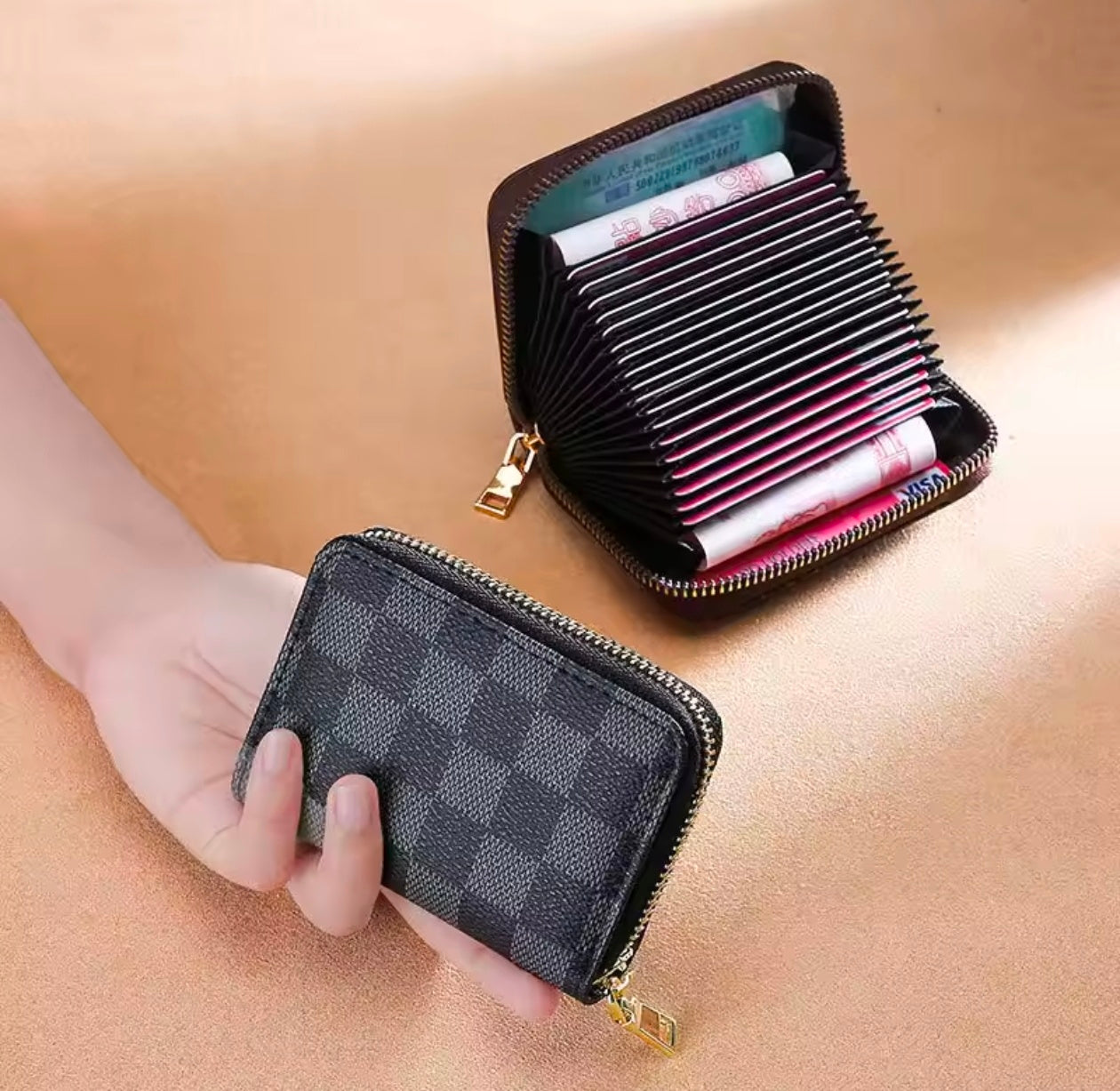 Kavis Cards Holders PU Business Bank Credit Bus ID Card Holder Cover Coin Pouch Anti Demagnetization Wallets Bag Organizer