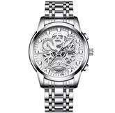 Skeleton Stainless Steel Luxury Trendy Quartz Watch
