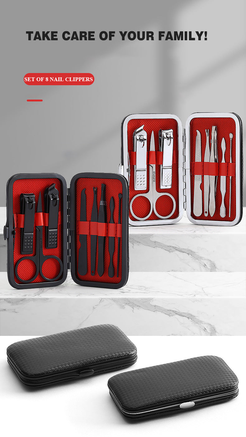 8 pcs Stainless Steel Nail Cutter and Pedicure Scissors Set