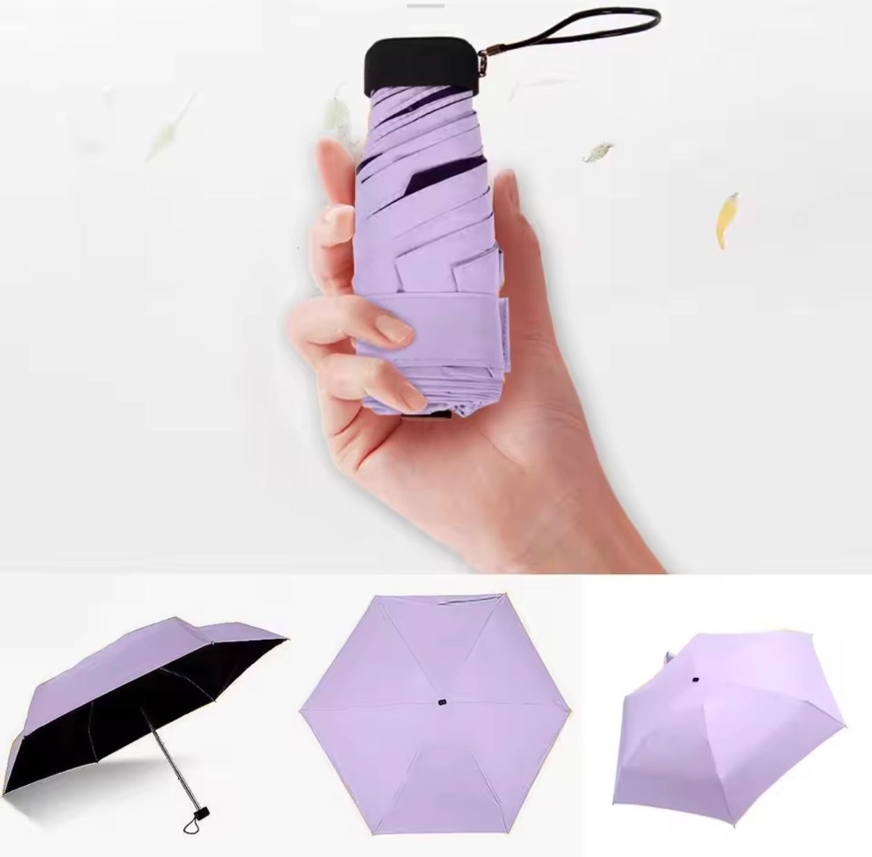 Mini Sun Umbrella UV Protection Vinyl Folding Pocket Parasol with Sun Shade Ultraviolet Protection Capsule Design