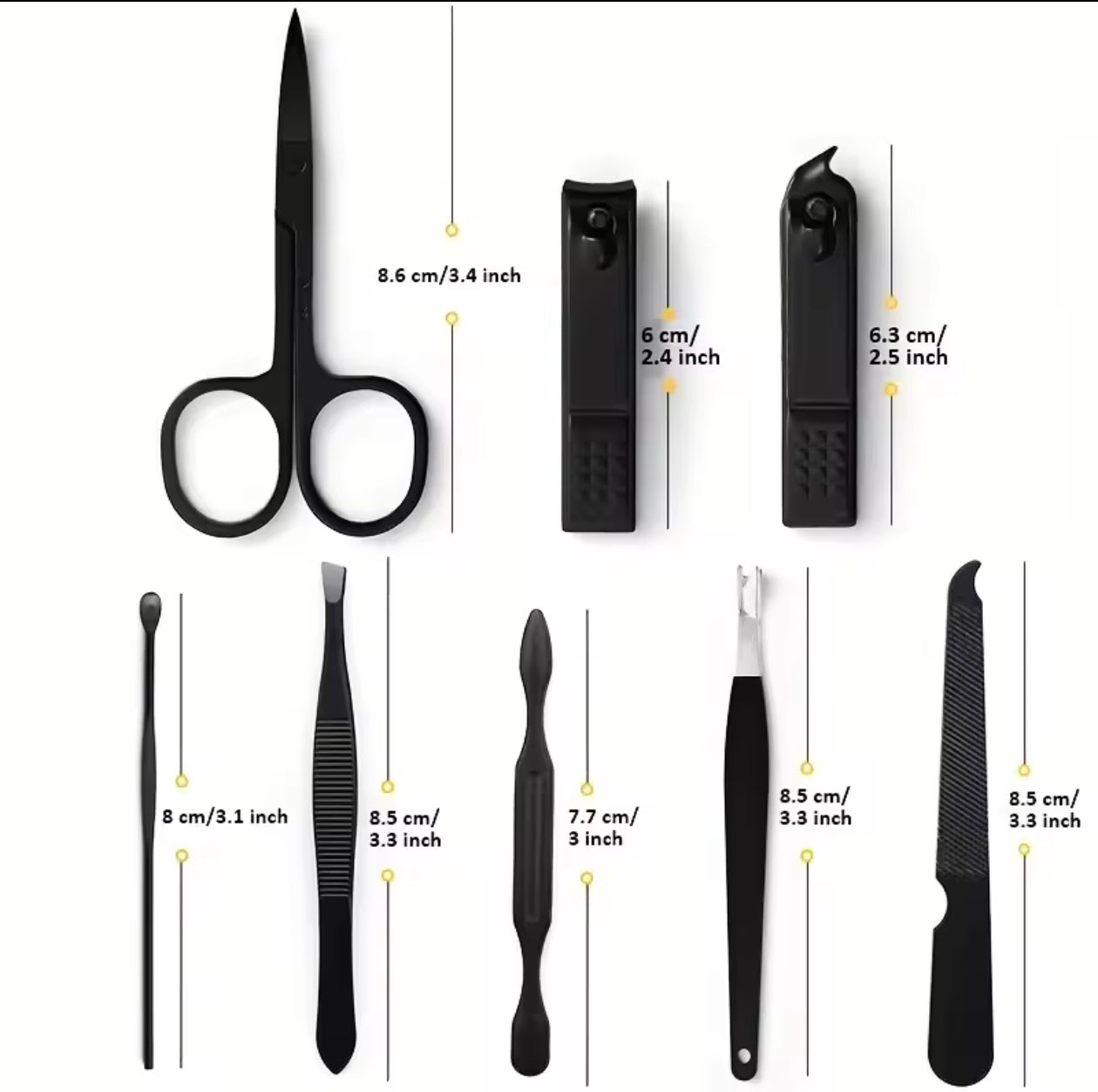 8 pcs Stainless Steel Nail Cutter and Pedicure Scissors Set