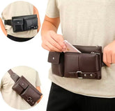Vintage Leather Business Shoulder Bag Travel Sports Outdoor Sling Pack