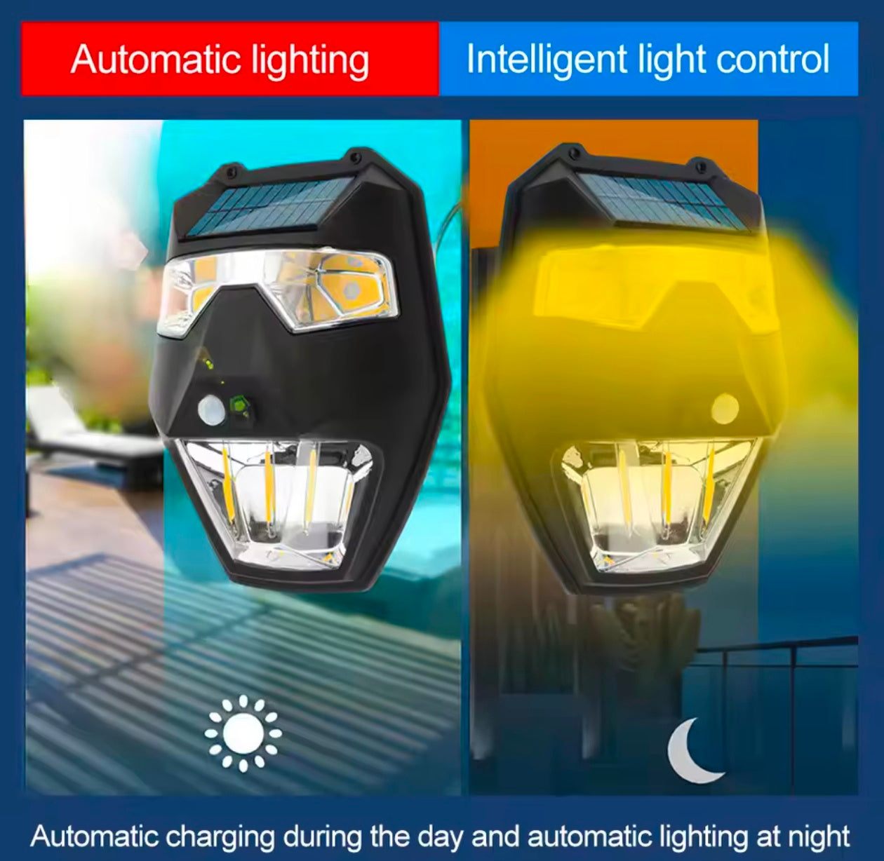 IP65 Solar COB+LED Light Motion Sensor Garden Security Lamp 5 Modes