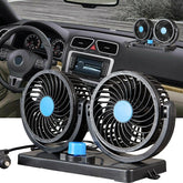 Double Head Car Fan 360 Degree Rotation With 2 Speeds Double Fan Suitable For 12V Cars, Trucks, Suvs