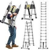 Folding Aluminum Ladder -16.5ft Height straight Folding Aluminum ladder