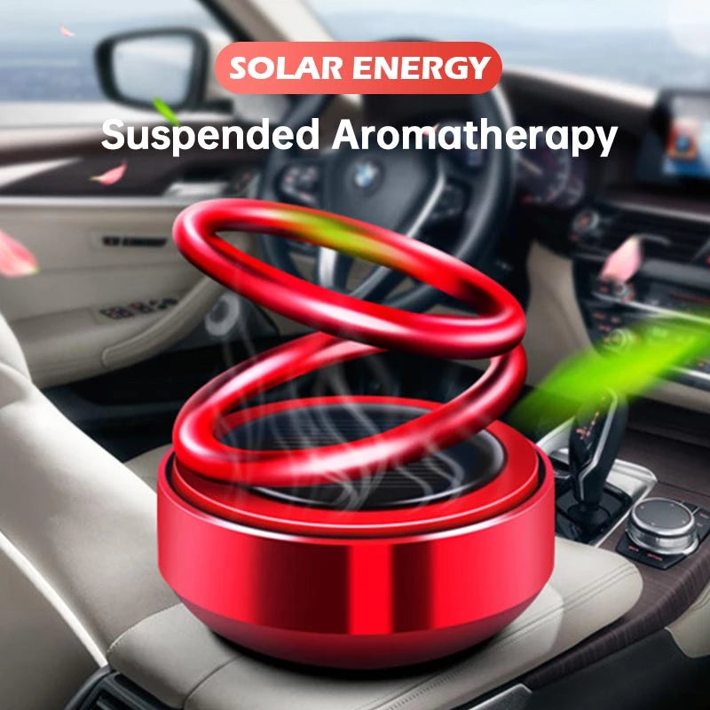 Car Suspended Rotating Aromatherapy Solar Energy Double-ring Car
