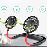 Hands-free Neck Band Hands-Free Hanging USB Rechargeable Dual Fan Mini Air Cooler Summer Portable 2000mA Sarmocare