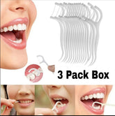 3 Pack Portable Disposable Dental Floss Toothpicks Teeth Cleaning Brush Interdental Oral Hygiene Care Tools