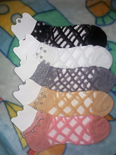 4 Pairs Women Net Socks with Fancy Pearls