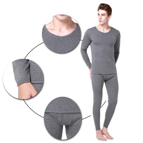 2Pcs/Set Winter Thermal Underwear Bottoms Mens Leggings Thermos