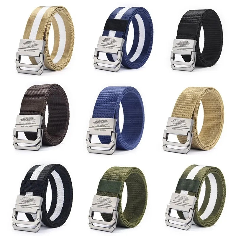 D Shape Tactical Buckle Canvas Belt