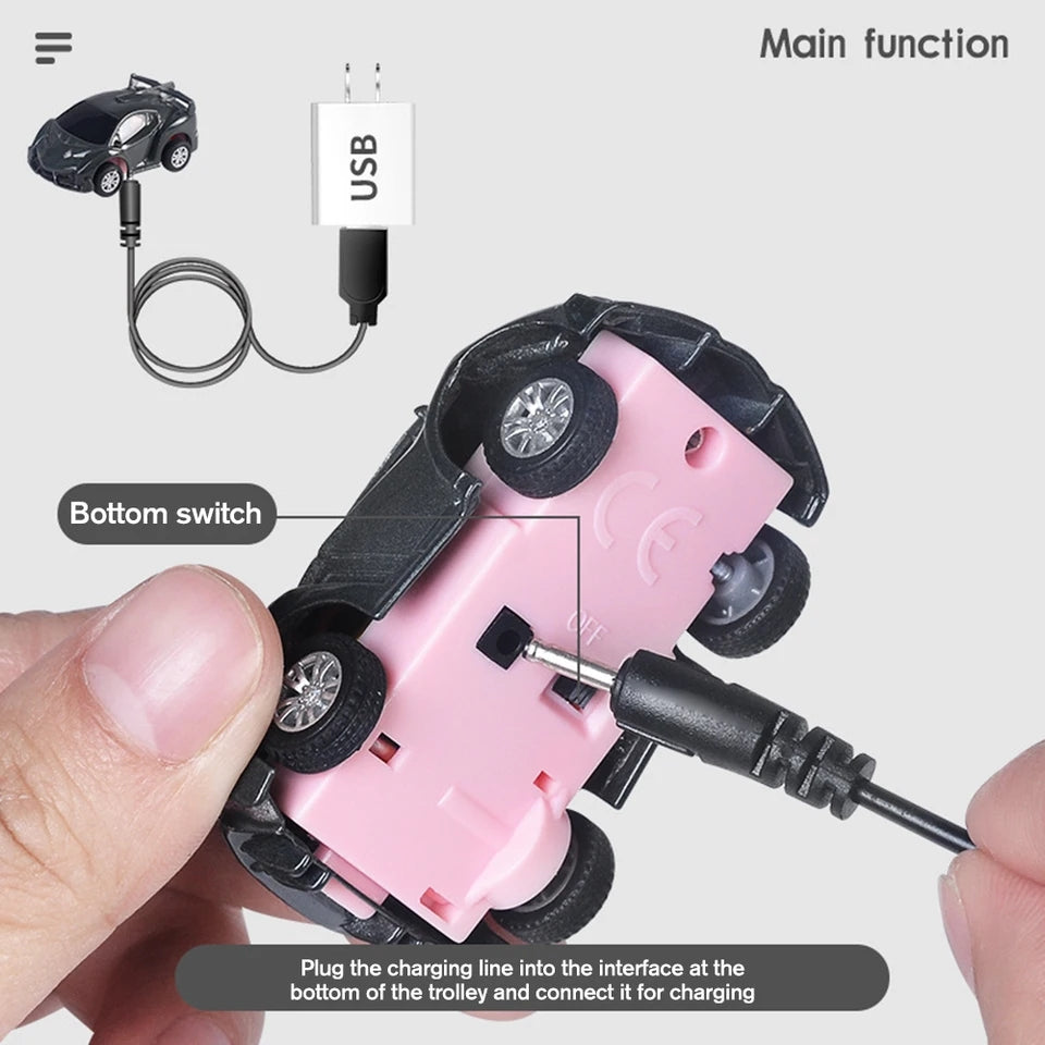 Portable Kids Mini Watch Remote Control Car Toy USB Charging - Birthday Gift