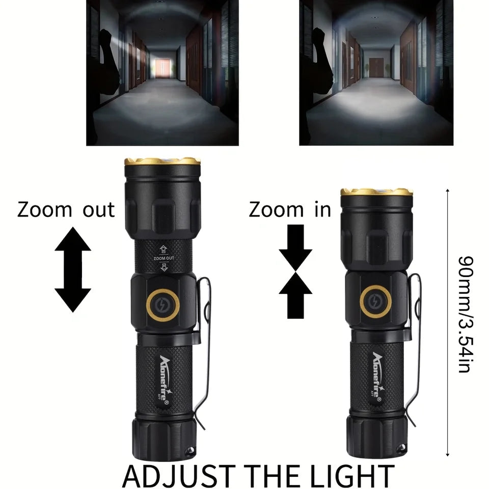 E27 Ultra Fire Zoomable EDC Flashlights LED Torch with Magnet - LED HEL-T93