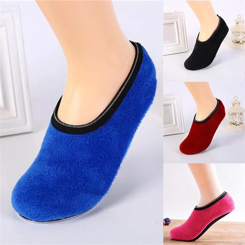 2 Pairs Women Bed Socks - Female Non Slip Short Socks Elastic Floor Slippers