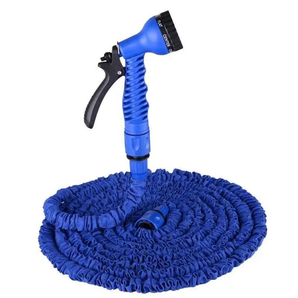 25-100FT Expandable Water Gun Hose Kit Magic PVC Reel Pipe 6 Spraying Mode Water Gun for Farm Garden Irrigation Home Car Wash