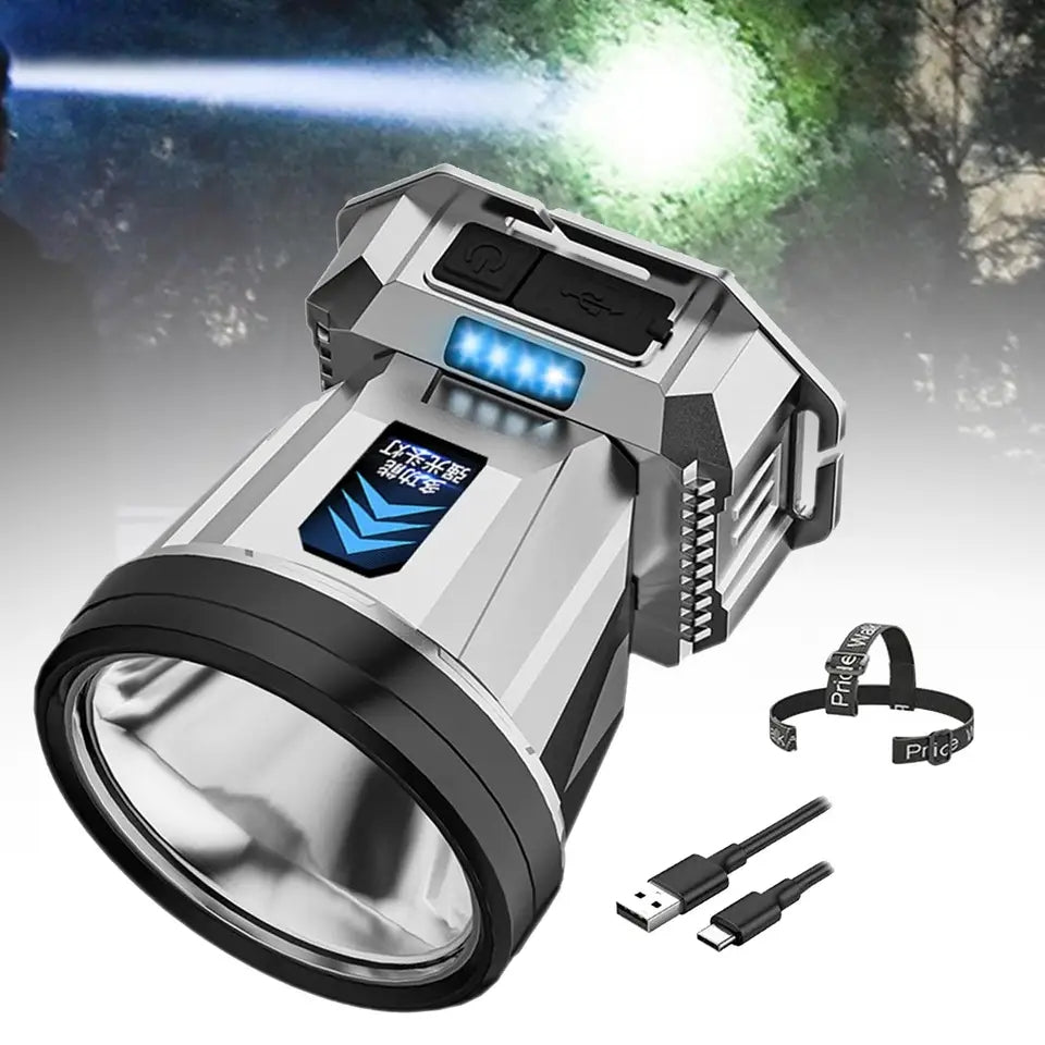 Waterproof Rechargeable Power Headlight 10000 High Lumens LED Head Lamp Waterproof