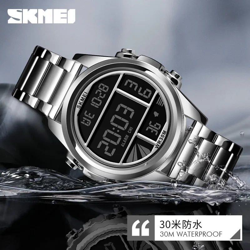 Skmei Multi-Functional Sports Steel Belt Electronic Watch