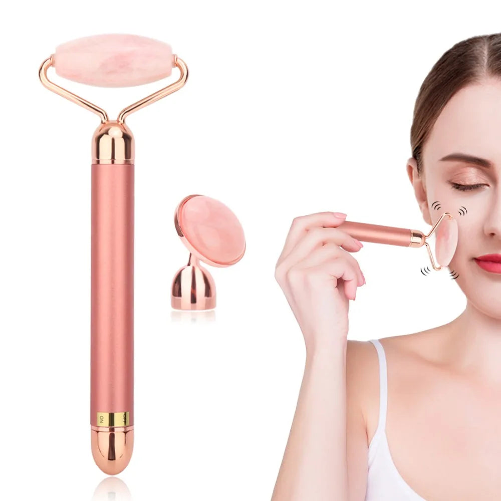 Rose Quartz Facial Roller 3D Face Lifting Body Facial