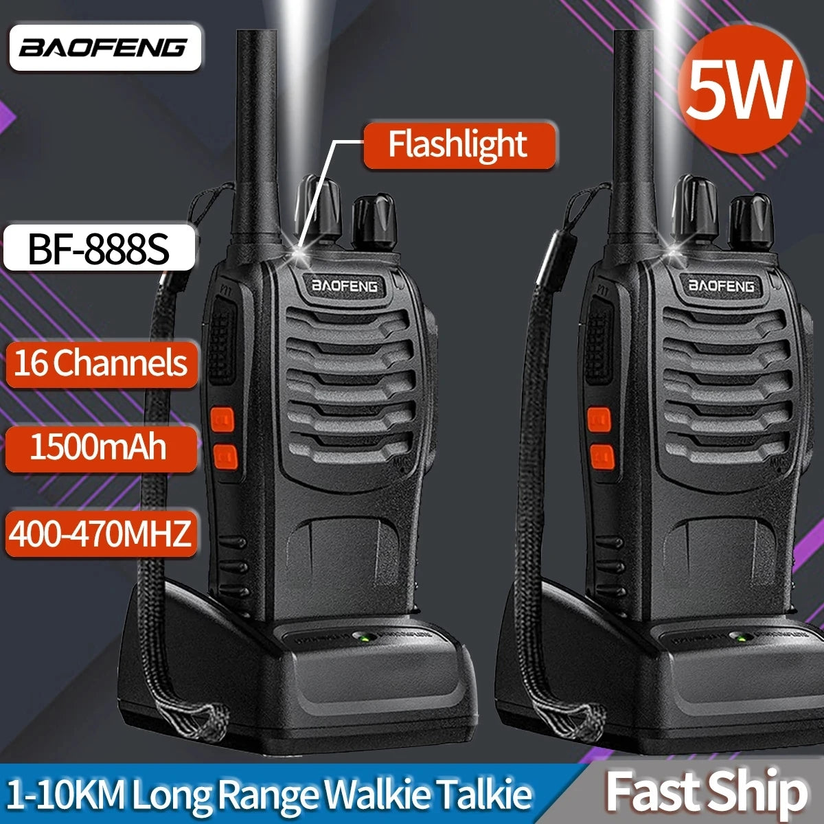 Baofeng BF-888S Walkie Talkie Two-way Radio Set