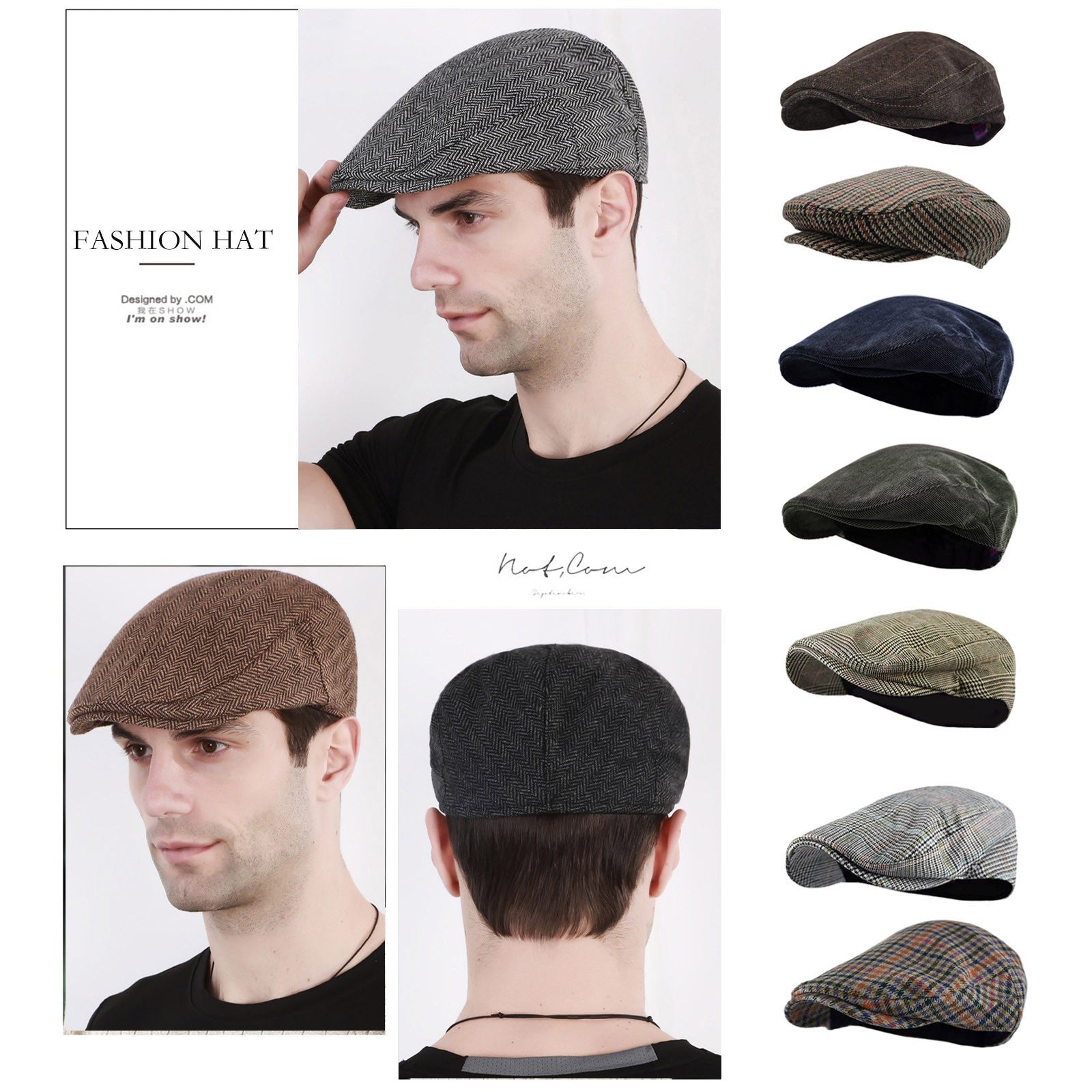 Winter Cap Men Beret Flat Cap - Cap Beret Hat