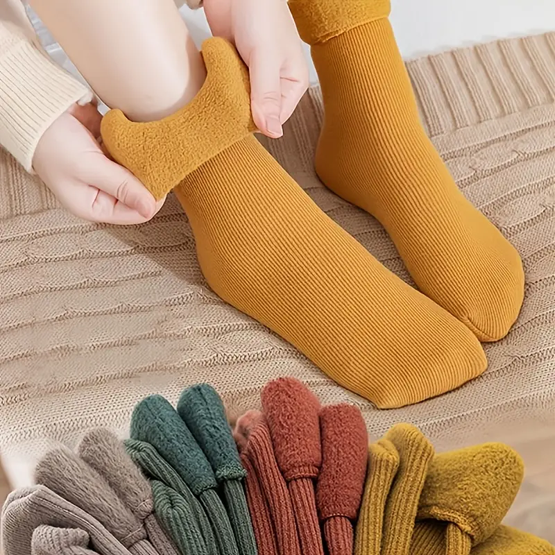 5 Pairs ladies Cashmere Velvet Fleece Socks