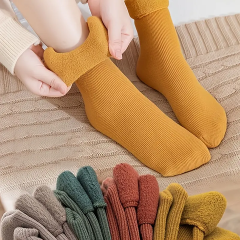 5 Pairs ladies Cashmere Velvet Fleece Socks