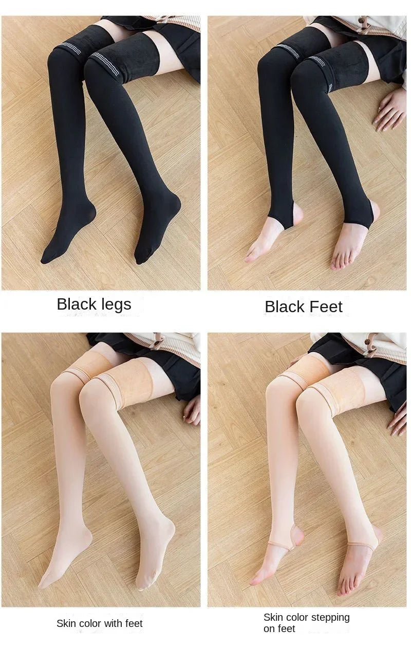 4pcs Cashmere Long Socks VELVET thigh high Socks -5°