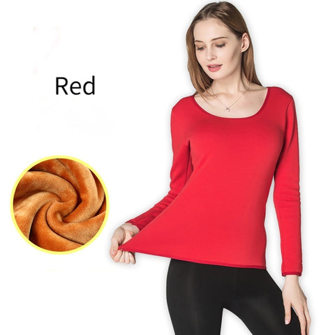 Women Cashmere winter Wool Warm Thermal suit (top+pant)